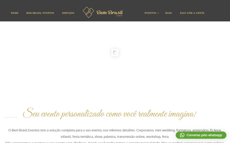 Site da Bem Brasil Eventos BH