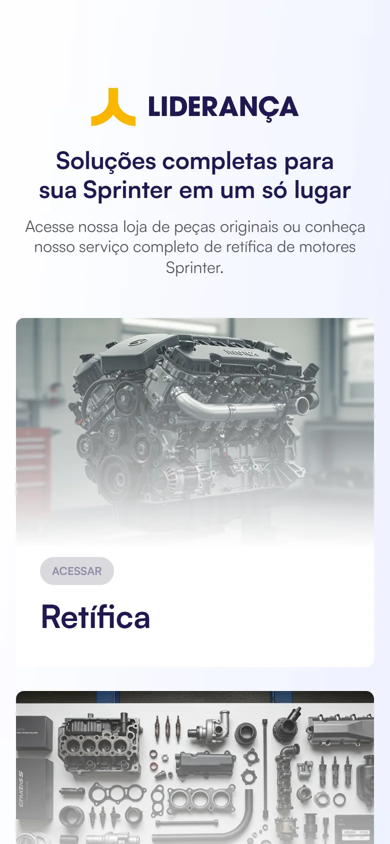 Site da Liderança Sprinter Peças no celular