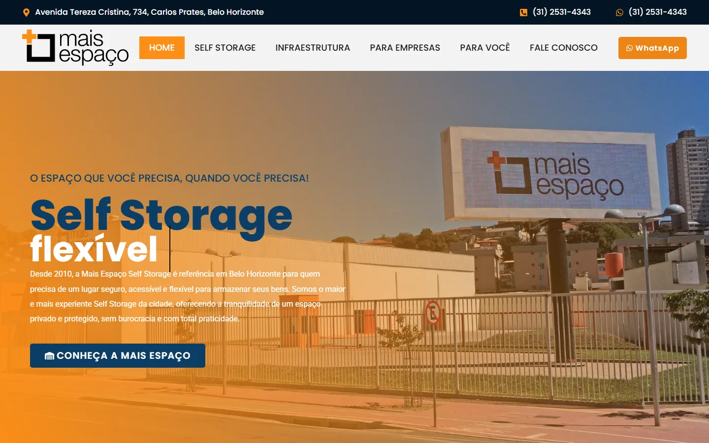 Site da Mais Espaço no computador