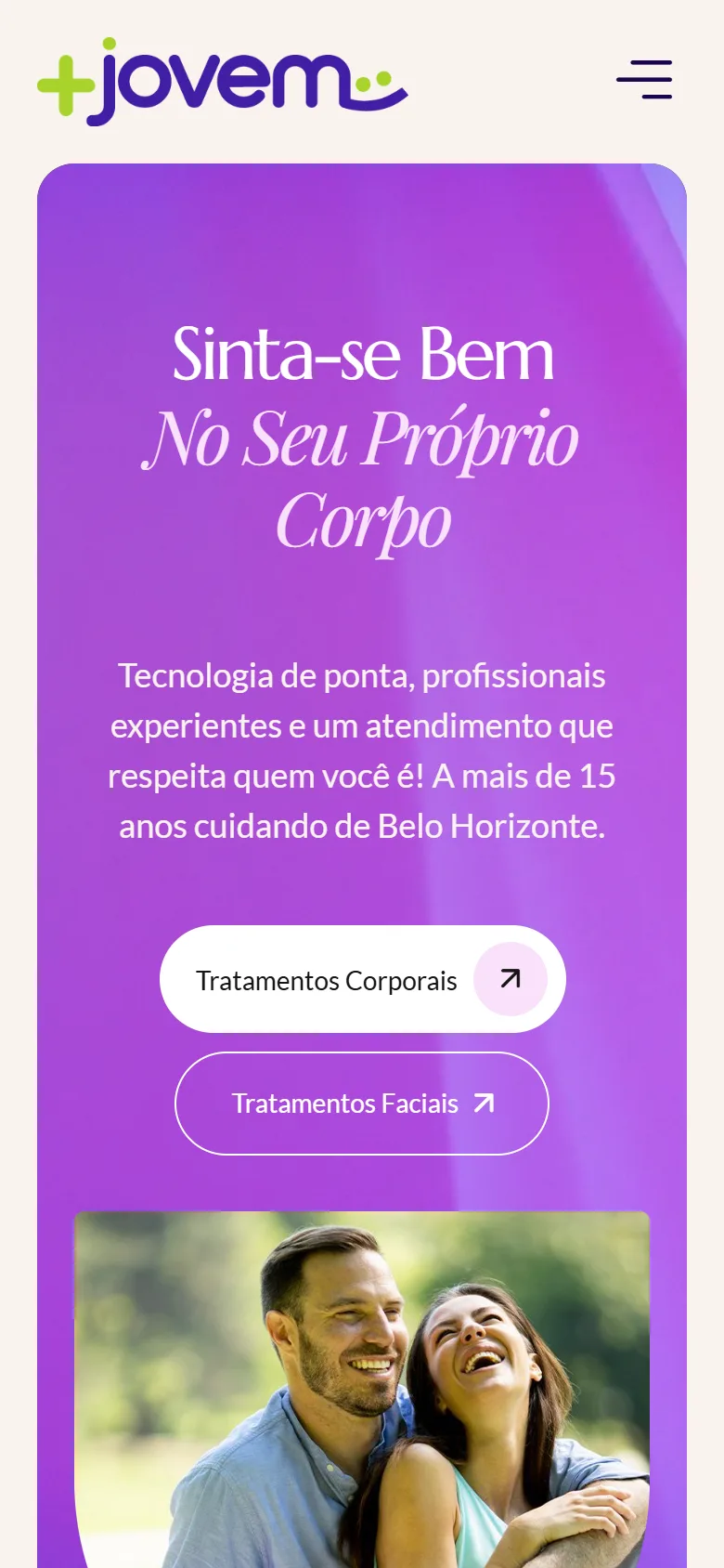 Site da Mais Jovem no celular