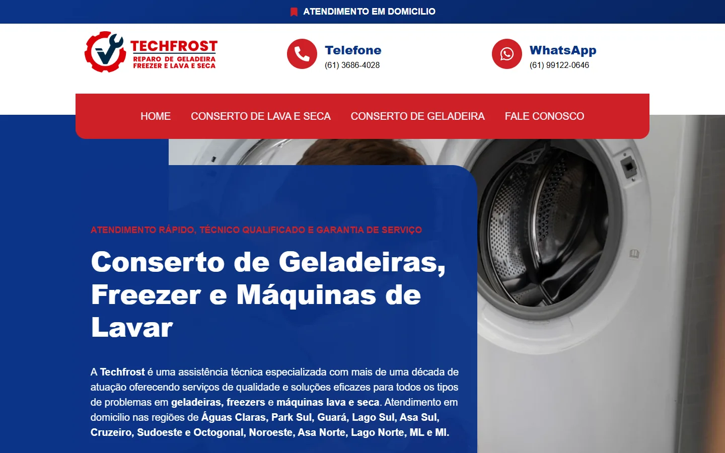 Site da Techfrost DF no computador