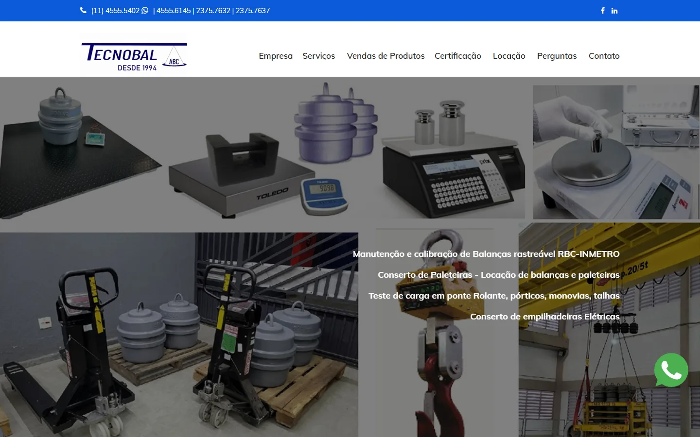 Site da Tecnobal ABC no computador