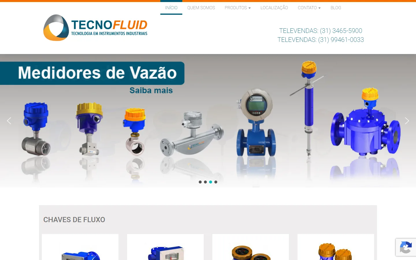 Site da Tecnofluid no computador