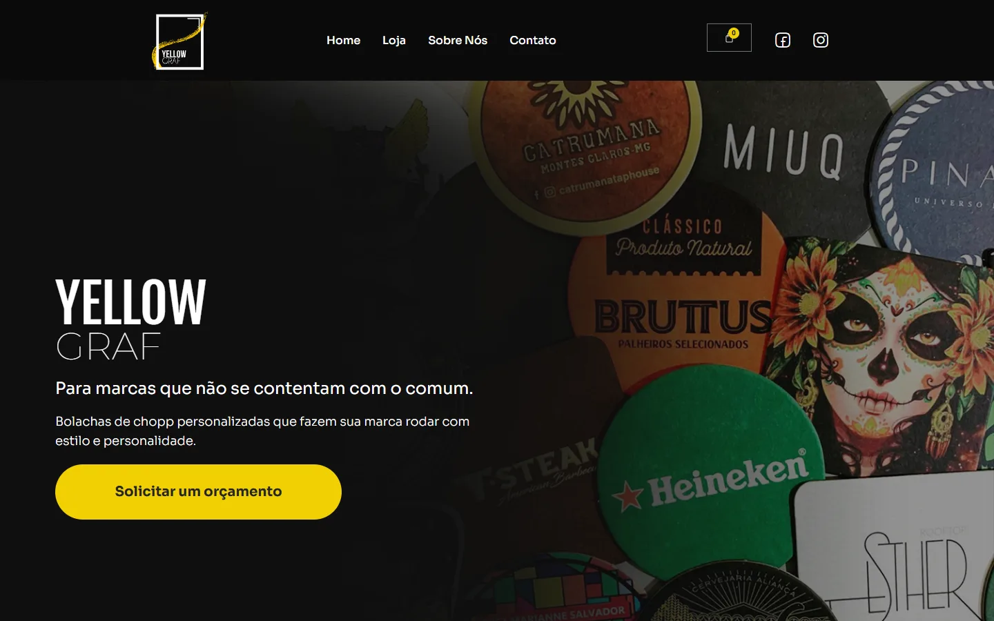 Site da YellowGraf no computador