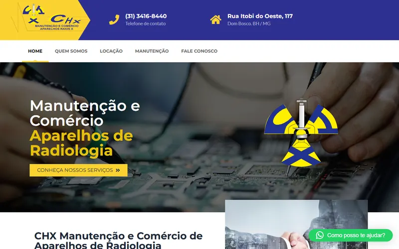 Site da CHX Assistência Raios-X