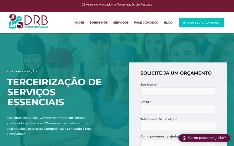 Site da DRB Terceirização