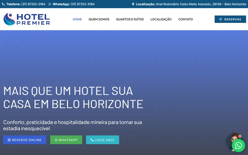 Site da Hotel Premier BH