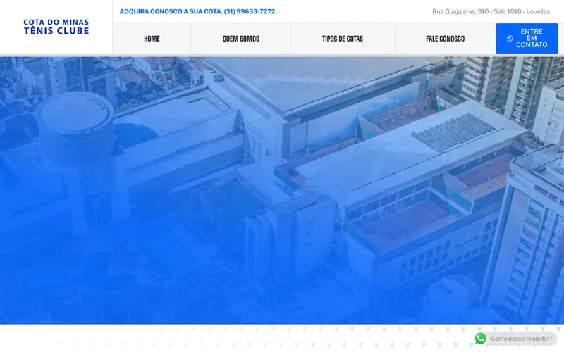 Site da Vendo Cota Minas Tênis